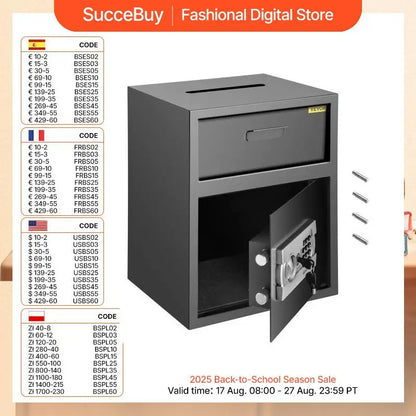VEVOR Electronic Safe Deposit Box With Drop Slot Piggy Bank
