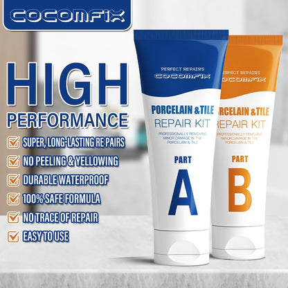 Porcelain Repair Kit (Ivory White), High-Gloss Porcelain Sink Repair Kit White, Firmly Bond Chip & Crack on Porcelain, Ceramic, Enamel, for Quickly Fixing Sink, Tub, Tray with Super Durability