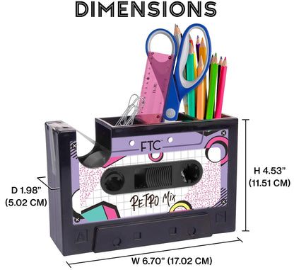 Cassette Tape Dispenser Office Supply Holder Retro Mix Manual Tape Dispenser 1 Pack, 6.70" X 1.98" X 4.53"