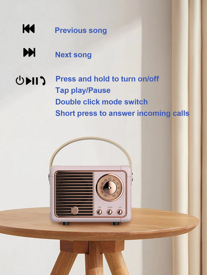 1Pc Vintage Portable Speaker