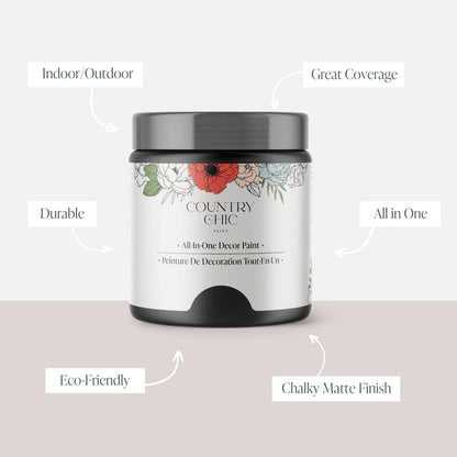 Country Chic All-In-One Chalk Paint for Furniture, Cabinets, Home Decor, Eco-Friendly, Matte Finish, Built-In Primer & Top Coat for Wood, Metal - Liquorice (Black) - Quart 32 Oz (950 Ml)