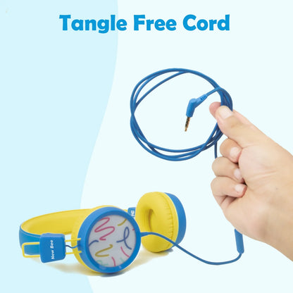 2PC Kids Headphones with Microphone, HD Stereo, Safe Volume Limit 85Db/94Db, Eco-Friendly, Foldable, Adjustable Headband, 3.5Mm Jack for School /Pc/Mac/Tablet (Pink&Blue)