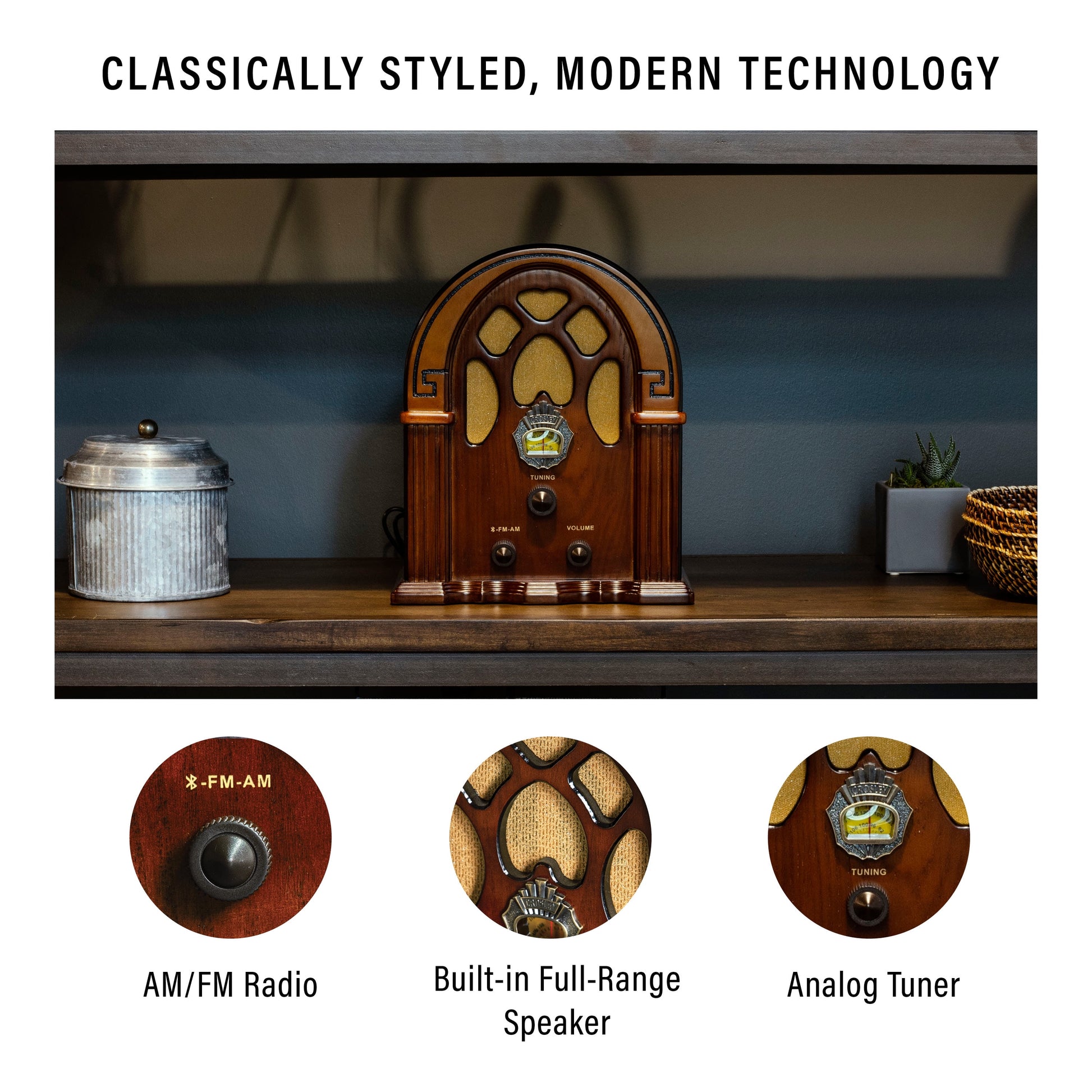 Portable AM/FM Radio, Walnut, CR31D-WA