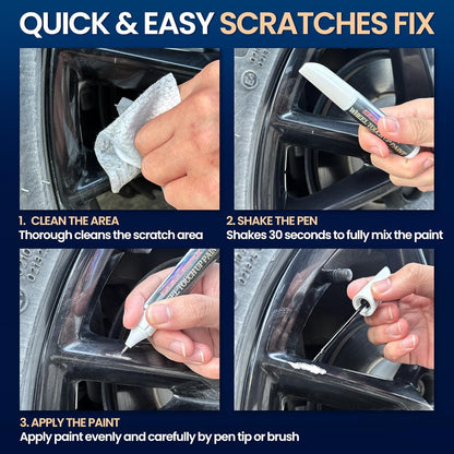 Gloss Black Rim Touch up Paint, Rim Paint, Wheel Scratch Repair Kit for Curb Rash & Scratches, Universal Black Enamel Paint (1 Fl Oz), Scratch Resistant, Covers 1 Sq Ft per Coat