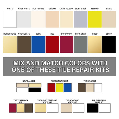 Tile Repair Kit, Ceramic Tile Chip Repair Kit(White), Floor Cracked Tile Repair Filler - Quickly Fix Tile Chips, Cracks with Super Strong Adhesion for Porcelain, Ceramic, Acrylic, Fiberglass, Enamel