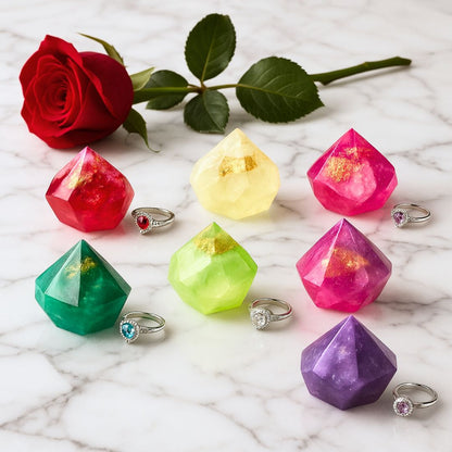 Rose Quartz Gem Soap with Hidden Silver Ring-3